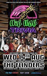 Hip Hop Karaoke weekly at The Flinders Hotel, Sydney